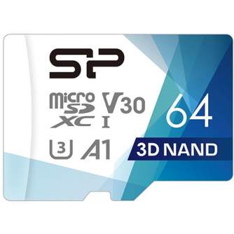 Memory Cards - Silicon Power memory card microSDXC 64GB Superior Pro V30 + adapter SP064GBSTXDU3V20AB - quick order from manufacturer