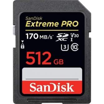 Memory Cards - SanDisk memory card SDXC 512GB Extreme Pro V30 U3 SDSDXXY-512G-GN4IN - quick order from manufacturer