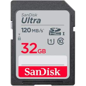 Atmiņas kartes - Sandisk memory card SDHC 32GB Ultra 120MB/s UHS-I SDSDUN4-032G-GN6IN - perc šodien veikalā un ar piegādi