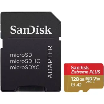 Memory Cards - SanDisk memory card microSDXC 128GB Extreme Plus V30 A2 + adapter SDSQXBZ-128G-GN6MA - quick order from manufacturer
