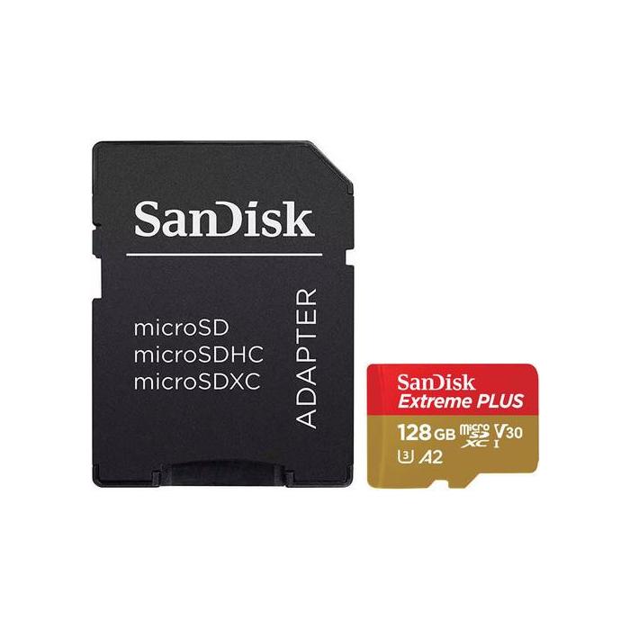 Карты памяти - SanDisk memory card microSDXC 128GB Extreme Plus V30 A2 + adapter SDSQXBZ-128G-GN6MA - быстрый заказ от производ