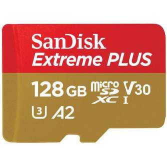 Memory Cards - SanDisk memory card microSDXC 128GB Extreme Plus V30 A2 + adapter SDSQXBZ-128G-GN6MA - quick order from manufacturer