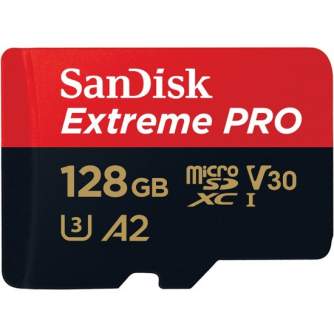 Memory Cards - SanDisk memory card microSDXC 128GB Extreme Pro A2 + adapter SDSQXCY-128G-GN6MA - quick order from manufacturer