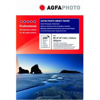 Photo paper for printing - Agfaphoto photo paper 10x15 Professional Satin 260g 100 sheets AP260100A6SN - quick order from manufacturer