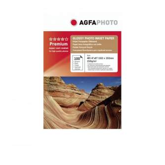 Photo paper for printing - Agfaphoto photo paper 10x15 Glossy 210g 100 sheets AP210100A6N - quick order from manufacturer