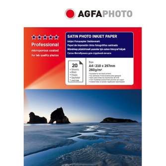 Photo paper for printing - AgfaPhoto photo paper A4 Professional Satin 260g 20 sheets AP26020A4SN - quick order from manufacturer