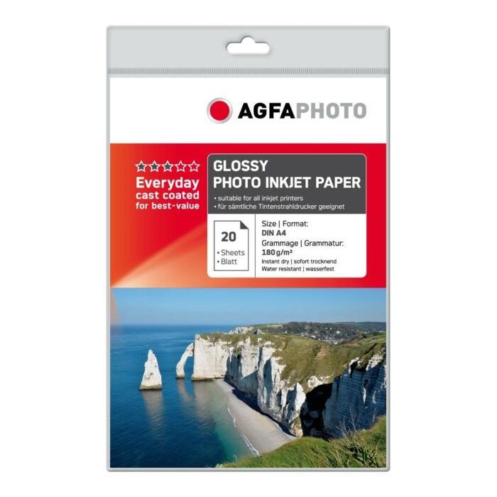 Фотобумага для принтеров - Agfaphoto photo paper A4 Everyday Glossy 180g 20 sheets AP18020A4NEU - быстрый заказ от производителя