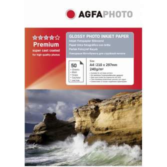 Fotopapīrs printeriem - Agfaphoto fotopapīrs A4 Premium Glossy 240g 50 lapas (AP24050A4N) AP24050A4N - ātri pasūtīt no ražotāja