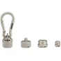 Universal Thread Adaptor Kit with carabiner and 1/4, 3/8, 5/8 inch adaptors for versatile mounting on mic stands, tripods, and camera gear