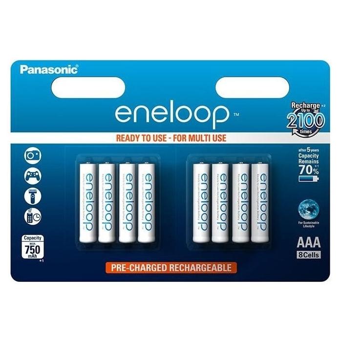 Discontinued - Panasonic Batteries Panasonic eneloop rechargeable battery AAA 750 8BP BK-4MCCE/8BE