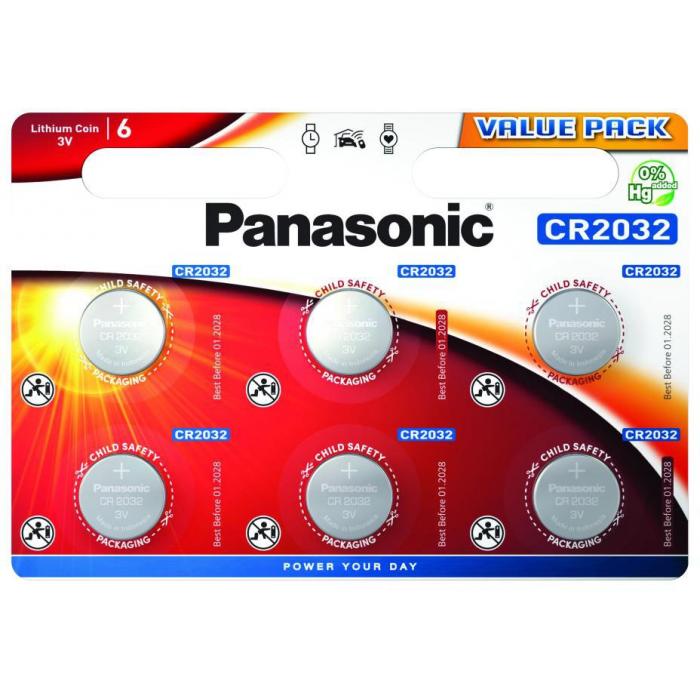 Baterijas, akumulatori un lādētāji - Panasonic Batteries Panasonic battery CR2032/6B CR-2032EL/6B - ātri pasūtīt no ražotāja