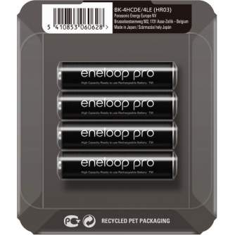 Baterijas, akumulatori un lādētāji - Panasonic Batteries Panasonic eneloop rechargeable battery Pro AAA 930 4SP BK-4HCDE/4LE - ātri pasūtīt no ražotāja