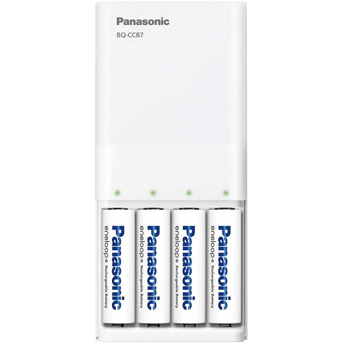 Baterijas, akumulatori un lādētāji - Panasonic Batteries Panasonic eneloop lādētājs BQ-CC87USB + 4x1900 K-KJ87MCC40USB - perc šodien veikalā un ar piegādi