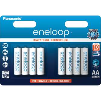 Baterijas, akumulatori un lādētāji - Panasonic Batteries Panasonic eneloop аккумулятор AA 1900 8BP BK-3MCCE/8BE - быстрый заказ 