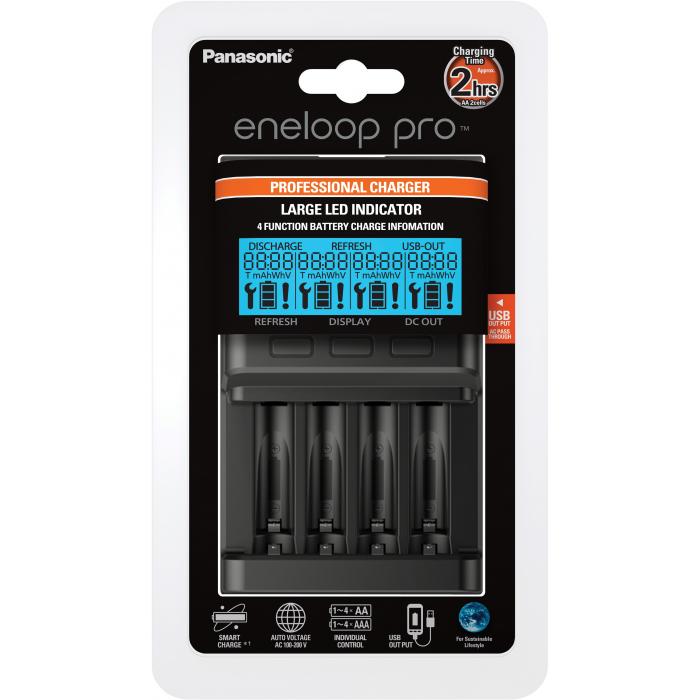 Batteries and chargers - Professional Smart & Quick Charger Panasonic ENELOOP BQ-CC65E w/o batteries ( 4 cells charger) - buy today in store and with delivery