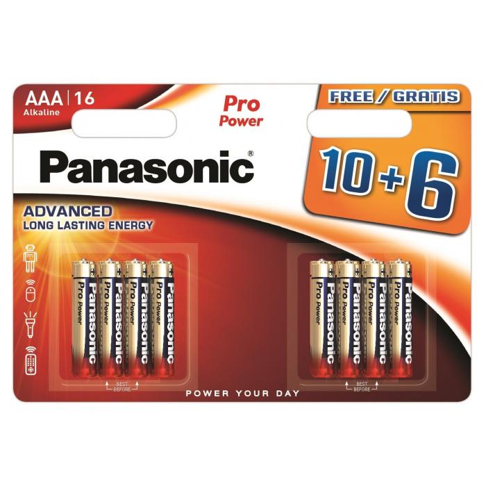 Baterijas, akumulatori un lādētāji - Panasonic Batteries Panasonic Pro Power battery LR03PPG/16B 10+6pcs LR03PPG/16BW 10+6F - ātri pasūtīt no ražotāja