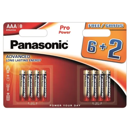 Panasonic Batteries Panasonic Pro Power baterijas LR03PPG/8B (6+2) LR03PPG/8B (6+2)