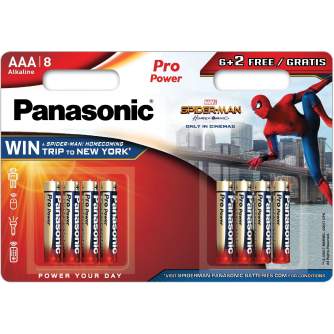 Baterijas, akumulatori un lādētāji - Panasonic Batteries Panasonic Pro Power battery LR03PPG/8B (6+2) - ātri pasūtīt no ražotāja