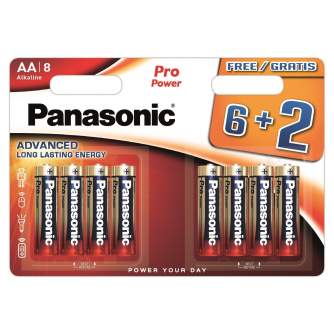 Baterijas, akumulatori un lādētāji - Panasonic Batteries Panasonic Pro Power battery LR6PPG/8BW (6+2) LR6PPG/8B (6+2) - ātri pasūtīt no ražotāja