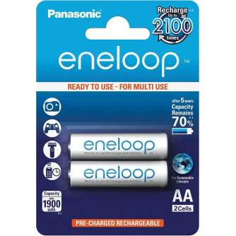 Батарейки и аккумуляторы - Panasonic Batteries Panasonic eneloop rechargeable battery AA 1900 2BP BK-3MCCE/2BE - быстрый заказ о