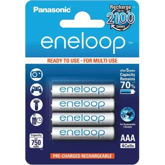 Batteries and chargers - Rechargeable batteries Panasonic ENELOOP BK-4MCCE/4BE, 750 mAh, 2100 (4xAAA) - quick order from manufacturer
