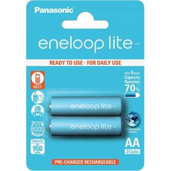 Baterijas, akumulatori un lādētāji - Panasonic Batteries Panasonic eneloop akumulators lite AA 950 2BP BK-3LCCE/2BE - perc šodien veikalā un ar piegādi