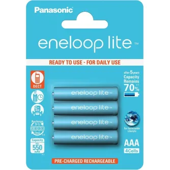 Baterijas, akumulatori un lādētāji - Panasonic Batteries Panasonic eneloop akumulators lite AAA 550 4BP BK-4LCCE/4BE - perc šodien Master Foto veikalā un ar piegādi