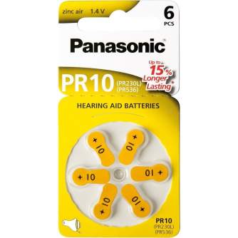 Baterijas, akumulatori un lādētāji - Panasonic Batteries Panasonic hearing aid battery PR10L/6DC PR-230(10)/6LB - ātri pasūtīt no ražotāja