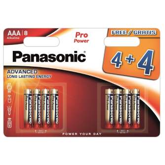 Baterijas, akumulatori un lādētāji - Panasonic Batteries Panasonic Pro Power battery LR03PPG/8B (4+4pcs) LR03PPG/8BW 4+4F - ātri pasūtīt no ražotāja