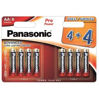 Baterijas, akumulatori un lādētāji - Panasonic Batteries Panasonic Pro Power battery LR6PPG/8B (4+4pcs) LR6PPG/8BW 4+4F - ātri pasūtīt no ražotāja
