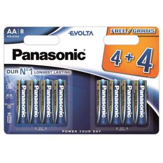 Baterijas, akumulatori un lādētāji - Panasonic Batteries Panasonic Evolta battery LR6EGE/8B (4+4) LR6EGE/8BW 4+4F - ātri pasūtīt no ražotāja