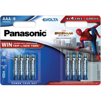 Baterijas, akumulatori un lādētāji - Panasonic Batteries Panasonic Evolta battery LR03EGE/8B (4+4pcs) LR03EGE/8BW 4+4F - ātri pasūtīt no ražotāja