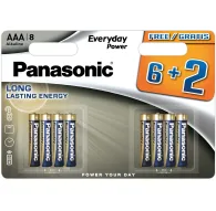 Baterijas, akumulatori un lādētāji - Panasonic Batteries Panasonic Everyday Power baterija LR03EPS/8B (6+2) LR03EPS/8BW 6+2F - ātri pasūtīt no ražotājaBaterijas, akumulatori un lādētāji - Panasonic Batteries Panasonic Everyday Power baterija LR03EPS/8B (6+2) LR03EPS/8BW 6+2F - ātri pasūtīt no ražotāja