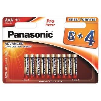 Baterijas, akumulatori un lādētāji - Panasonic Batteries Panasonic Pro Power battery LR03PPG/10B (6+4pcs) LR03PPG/10BW 6+4F - ātri pasūtīt no ražotāja