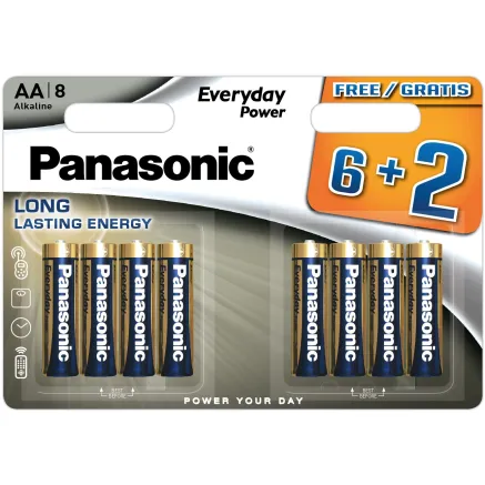 Panasonic Batteries Panasonic Everyday Power baterija LR6EPS/8B (6+2) LR6EPS/8BW 6+2F