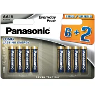 Батарейки и аккумуляторы - Panasonic Batteries Panasonic Everyday Power battery LR6EPS/8B (6+2) LR6EPS/8BW 6+2F - быстрый заказ от производителяБатарейки и аккумуляторы - Panasonic Batteries Panasonic Everyday Power battery LR6EPS/8B (6+2) LR6EPS/8BW 6+2F - быстрый заказ от производителя