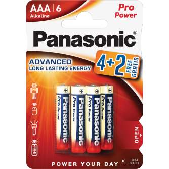 Батарейки и аккумуляторы - Panasonic Batteries Panasonic Pro Power battery LR03PPG/6B (4+2) LR03PPG/6BP 4+2F - быстрый заказ от 