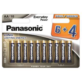 Baterijas, akumulatori un lādētāji - Panasonic Batteries Panasonic Everyday Power battery LR6EPS/10BW (6+4) LR6EPS/10BW 6+4F - ātri pasūtīt no ražotāja