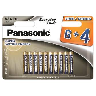 Baterijas, akumulatori un lādētāji - Panasonic Batteries Panasonic Everyday Power battery LR03EPS/10BW (6+4) LR03EPS/10BW 6+4F - ātri pasūtīt no ražotāja