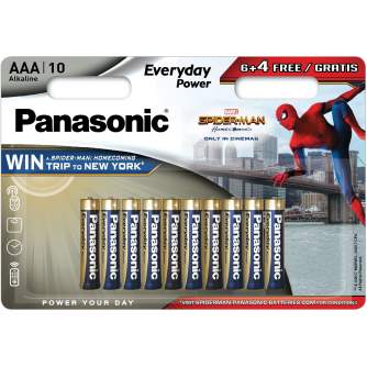 Baterijas, akumulatori un lādētāji - Panasonic Batteries Panasonic Everyday Power battery LR03EPS/10BW (6+4) LR03EPS/10BW 6+4F - ātri pasūtīt no ražotāja