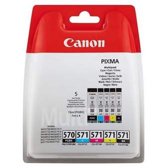 Printeri un piederumi - Canon ink PGI-570/CLI-571 PGBK/C/M/Y/BK 5pcs, black/color 0372C004 - ātri pasūtīt no ražotāja