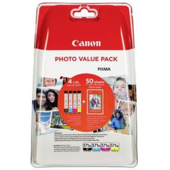 Printers and accessories - Canon ink + photo paper Photo Value Pack CLI-571XL, black/color 0332C005 - quick order from manufacturer