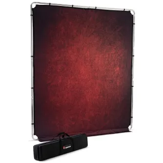Background Set with Holder - Manfrotto frame + background EzyFrame Vintage, crimson LL LB7940 - quick order from manufacturer