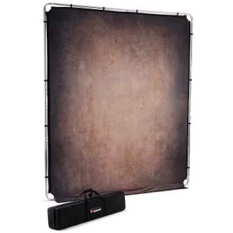Background Set with Holder - Manfrotto frame + background EzyFrame Vintage, walnut LL LB7934 - quick order from manufacturer