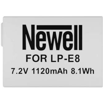 Kameru akumulatori - Newell LP-E8 baterija priekš Canon EOS 550D 600D 650D 700D battery 1120mAh - perc šodien veikalā un ar piegādi