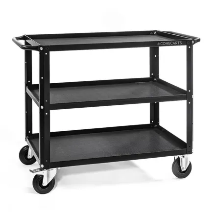 CONECARTS Large cart - with rubber mat - three shelves (CNC1#B0A00W01R3B00)