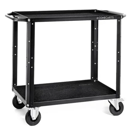 CONECARTS Small Cart - with black moquette - two shelves (CNC1#A0A00W01R2A01)