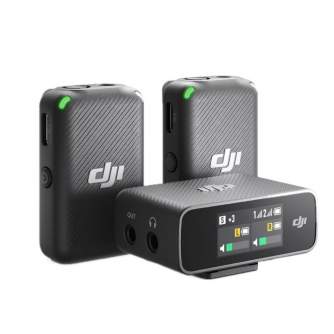 Bezvadu piespraužamie mikrofoni - DJI MIC bezvadu radio mikrofonu komplekts 2 TX + 1 RX + ar uzlādes koferi - ātri pasūtīt no ražotāja Profesionāļu labākā izvēle