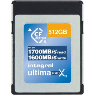Atmiņas kartes - Integral UltimaPro X2 CFexpress Type B 1700MB/s 512GB (INCFE512G1700/1600) - ātri pasūtīt no ražotāja
