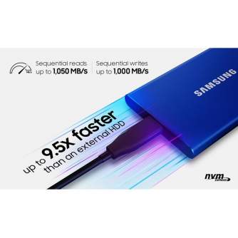 Citie diski & SSD - External SSD|SAMSUNG|T7|1TB|USB 3.2|Write speed 1000 MBytes/sec|Read speed 1050 MBytes/sec (RED) - ātri pasūtīt no ražotāja
